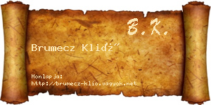 Brumecz Klió névjegykártya